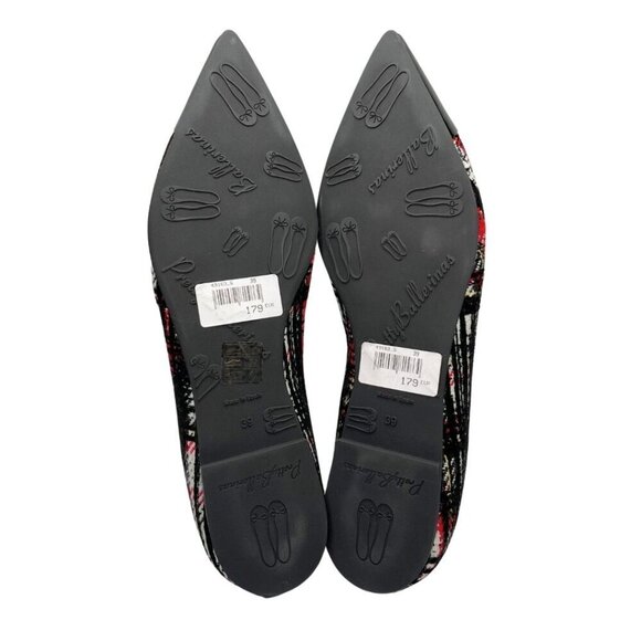 NWT PRETTY BALLERINAS CAMILLE WOOL PLAID PATENT LEATHER POINTED TOE FLATS - 39 - Picture 5 of 11